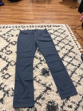 PAIGE Men's Slim Straight Jeans in Navy Blue